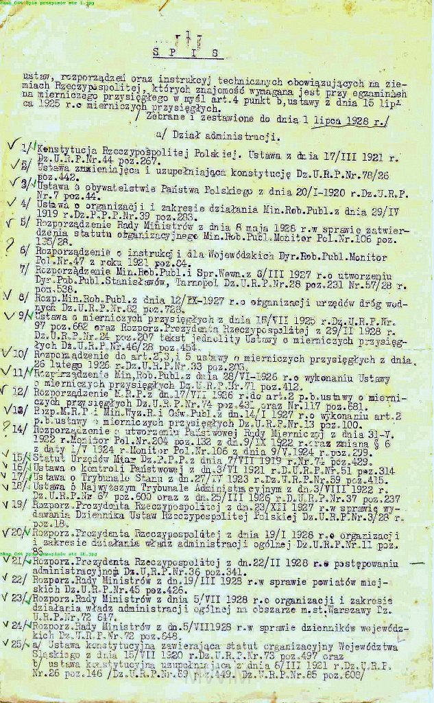 KKE 5952-7.jpg - (odpis) Dok. Karty z księgi„ Przepisów Pomiarowych metodą Triangulacyjną i Poligonową” wydane przez Ministerstwo Robót Publicznych, Warszawa, 1928 r.